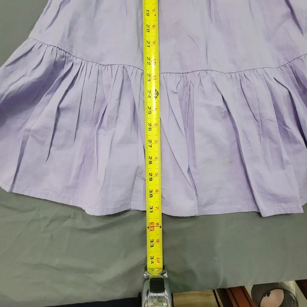 Japna Lilac Puff Sleeve Prairie Babydoll Mini Dress Cottagecore Small